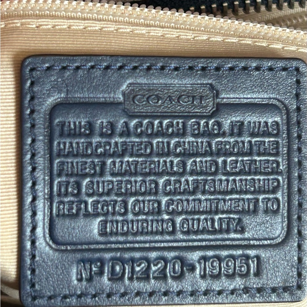 COACH Candace Legacy Heritage Scribble C & Leather Carryall in Navy Blue NWT - Picture 12 of 15